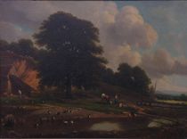 Appraisal: Painting in the Dutch Style circa th Century Country landscape