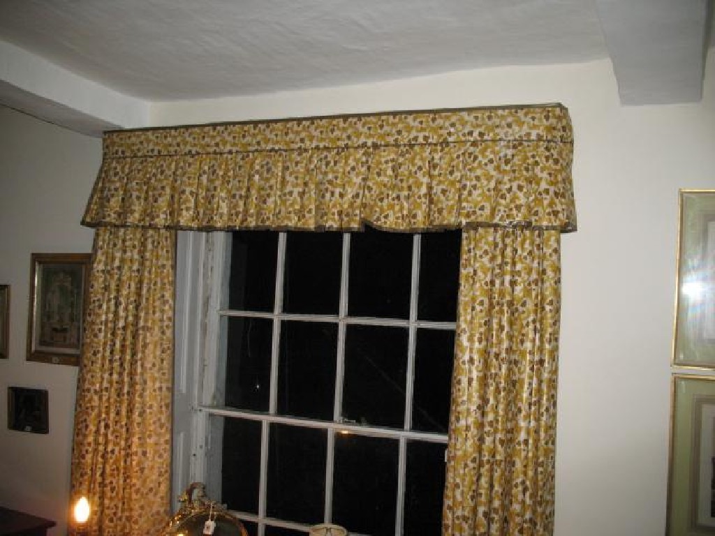 Appraisal: THE GUEST BEDROOM A PAIR OF FULL-LENGTH CHINTZ CURTAINS and