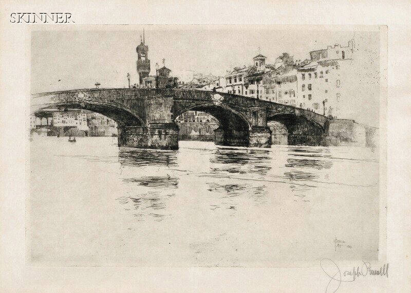 Appraisal: Joseph Pennell American - Ponte San Trinita Florence Wuerth Signed