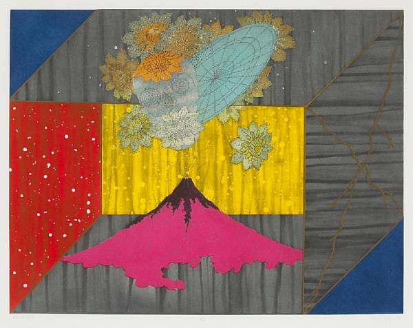 Appraisal: Chie Fueki Japanese Brazilian born Mount Fuji Aquatint in colors