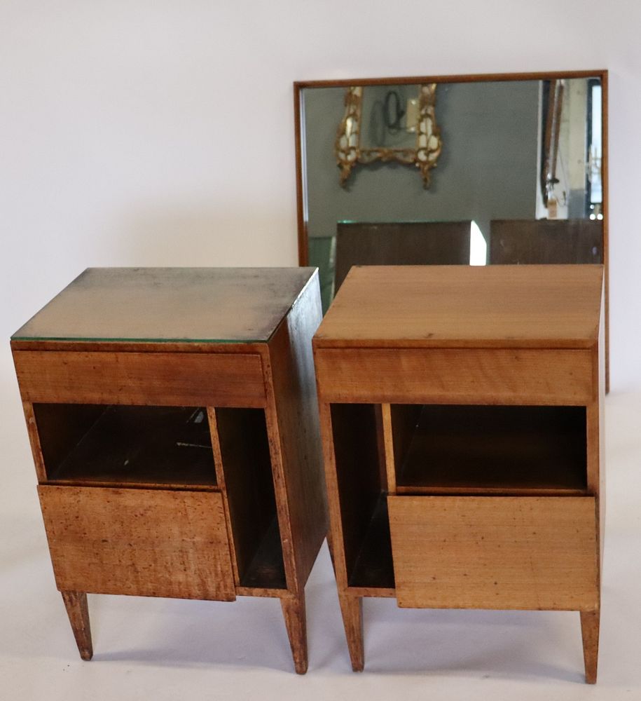 Appraisal: Midcentury Pair Of Gio Ponti Night Stands Together With A