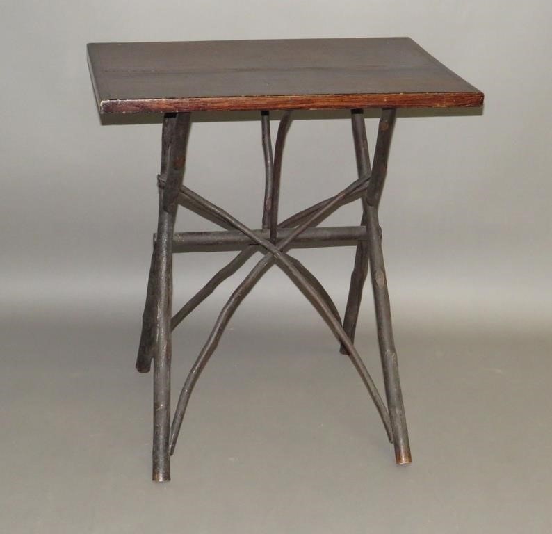 Appraisal: TWIG STANDca oak top with molded edge over root and