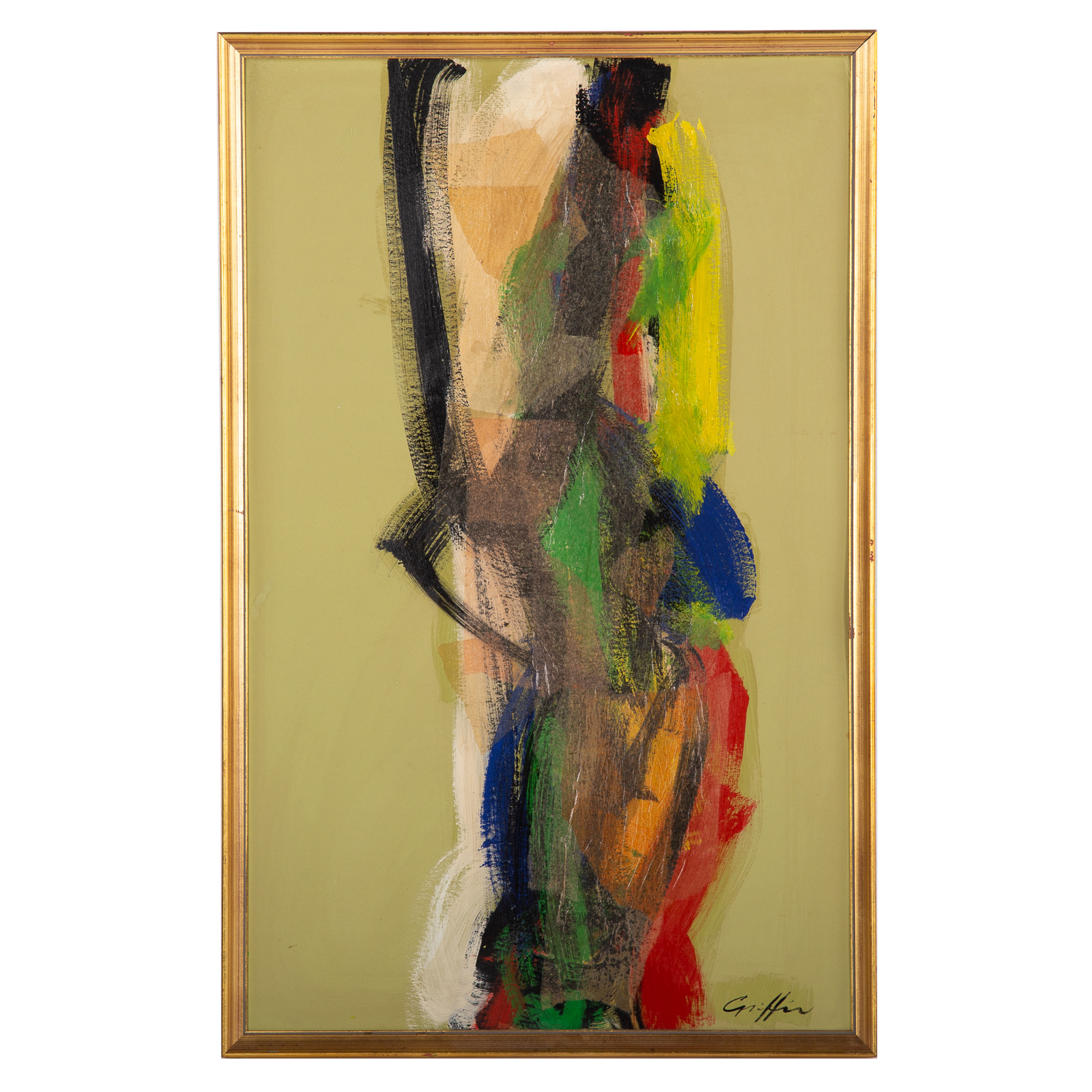 Appraisal: CORNELIUS E H GRIFFIN GREEN ABSTRACT OIL Cornelius Edward Hall