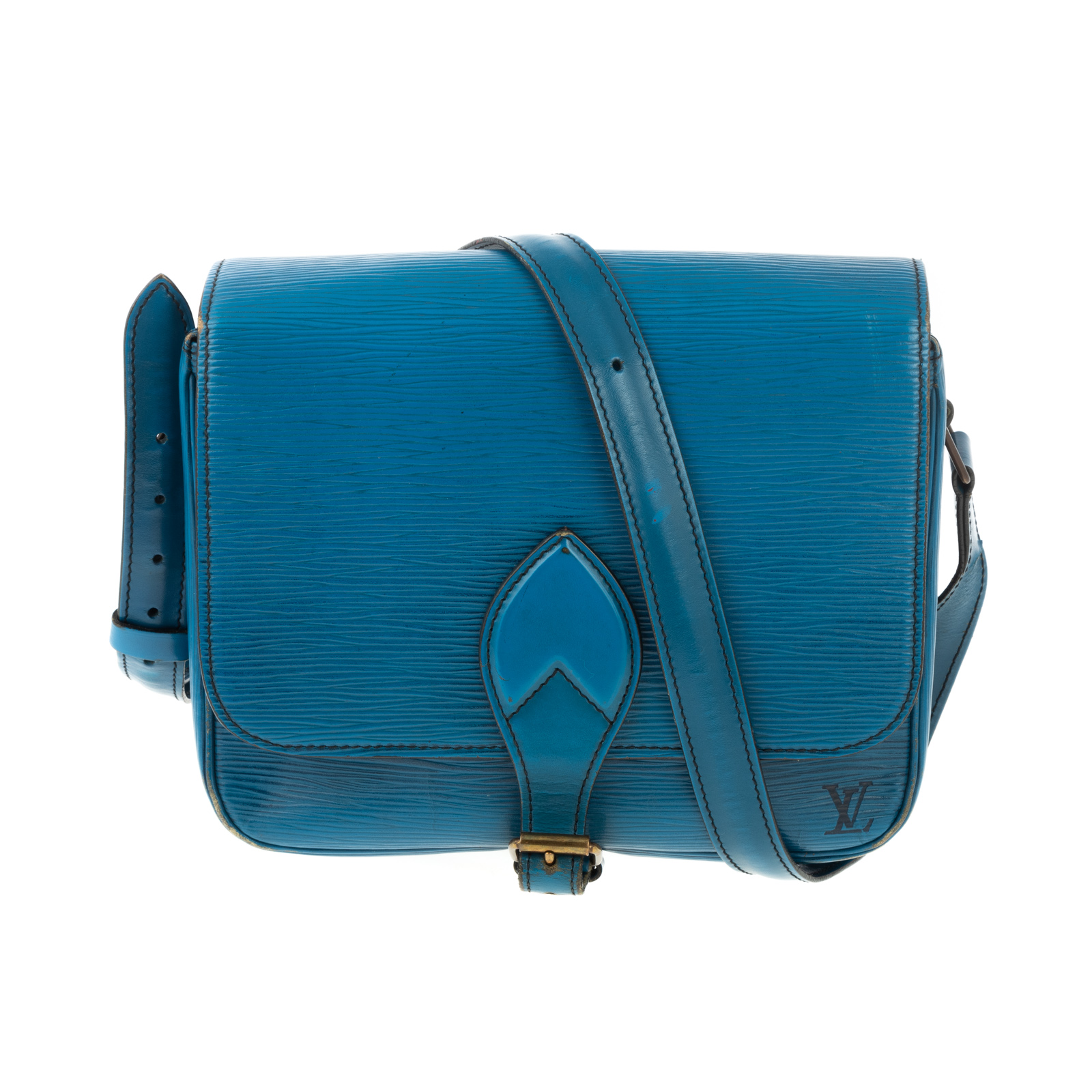 Appraisal: A LOUIS VUITTON EPI CARTOUCHIERE MM A blue Epi leather