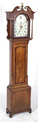 Appraisal: GEORGE III OAK AND MAHOGANY LONGCASE CLOCK early th Century