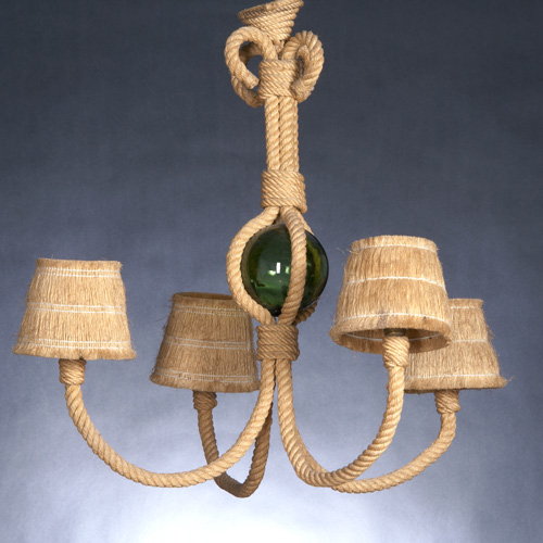 Appraisal: STYLE OF POILLERAT Pair of oversized painted wood three-light wall