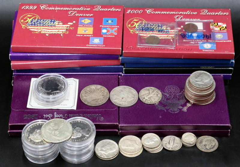 Appraisal: NUMISMATICS JUNK SILVER AND NUMISMATICS GROUPING Including an R GO