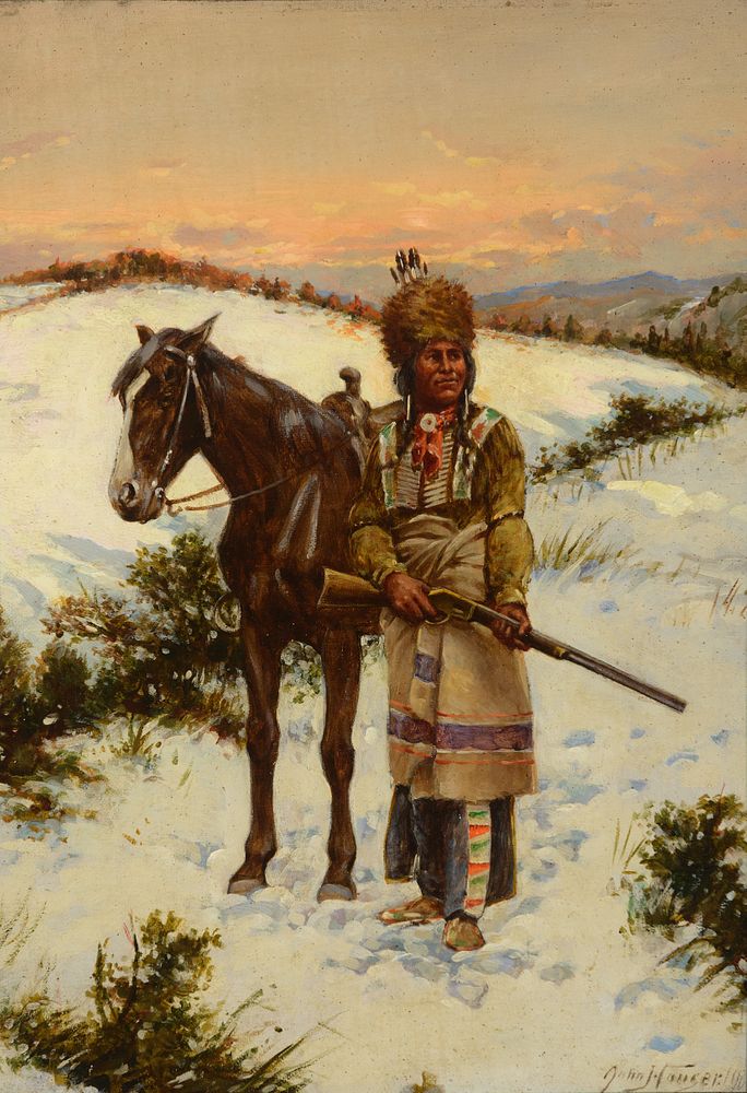 Appraisal: John Hauser Winter Hunt - Sioux John Hauser Winter Hunt