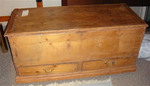 Appraisal: AMERICAN PINE BLANKET CHEST The rectangular hinged top over two