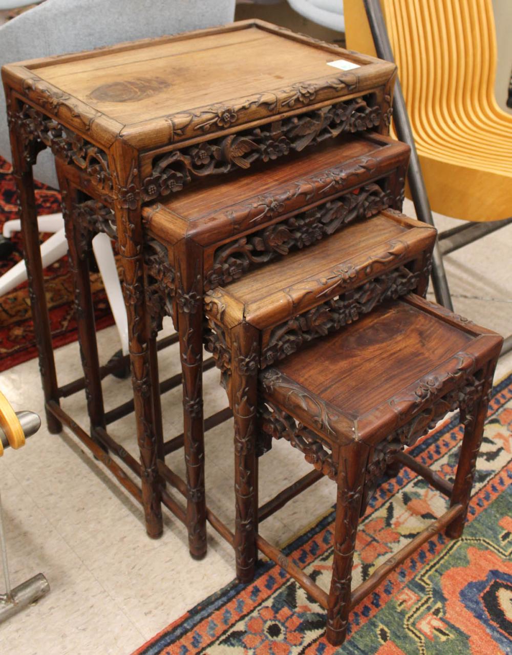 Appraisal: FOUR-PIECE NESTING TABLE SET Chinese export early th century graduated