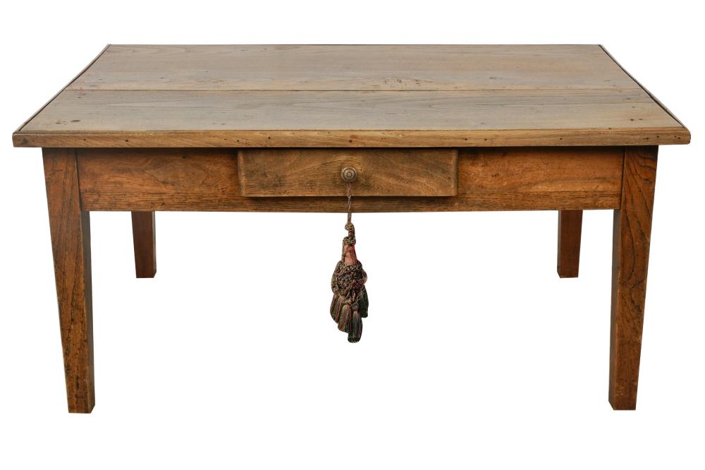 Appraisal: FRENCH PROVINCIAL LOW TABLE th century with one drawer Condition