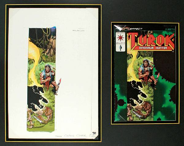 Appraisal: A Bob Layton cover artwork to Turok Dinosaur Hunter No