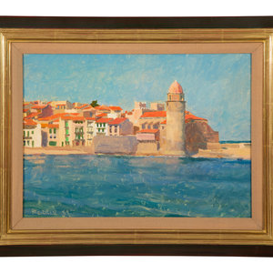 Appraisal: Douglas Ferrin American b Untitled 'City on the Mediterranean Sea'