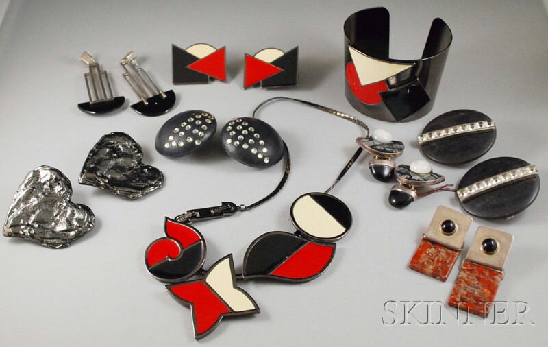 Appraisal: Group of Art Deco Revival and Designer Jewelry Items including