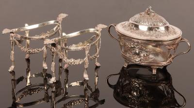 Appraisal: A pair of Edwardian silver stands CS Harris Sons London