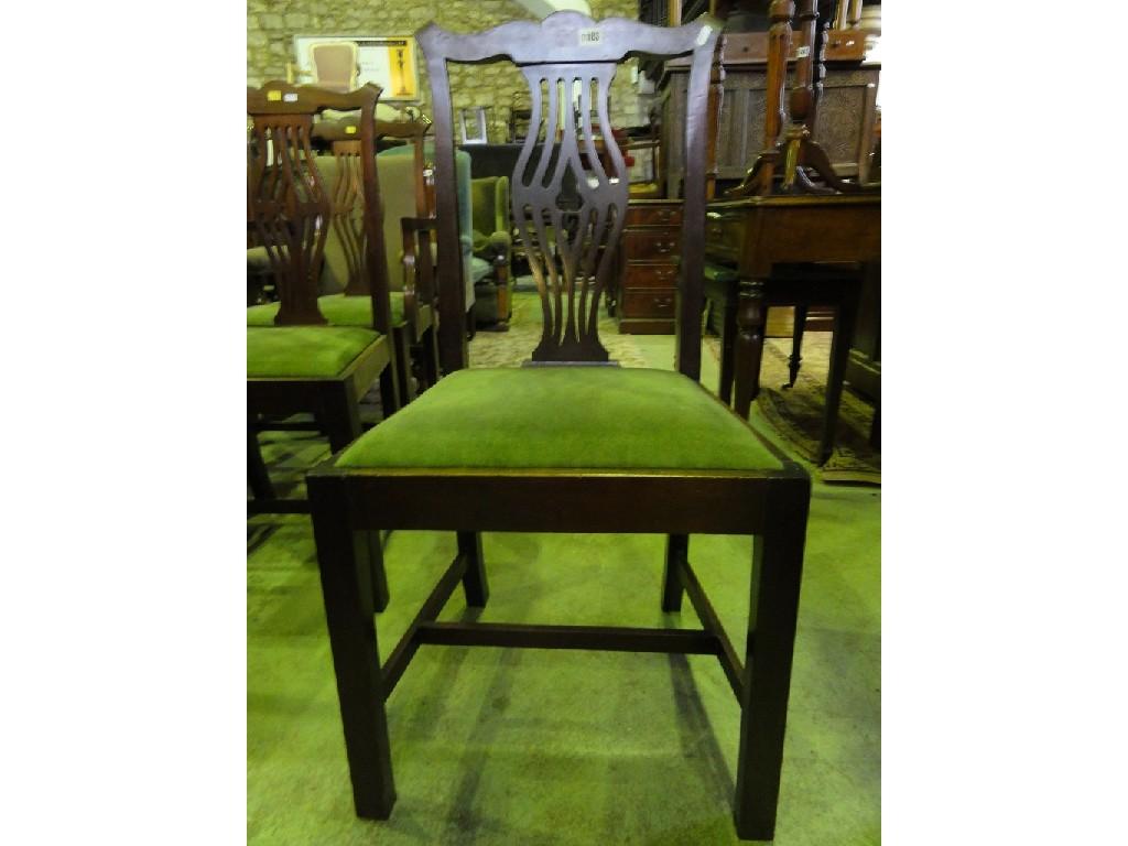 Appraisal: A set of six Chippendale style mahogany dining chairs with