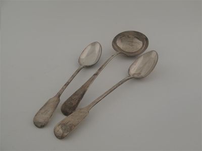 Appraisal: A pair of George IV fiddle pattern basting spoons initialled