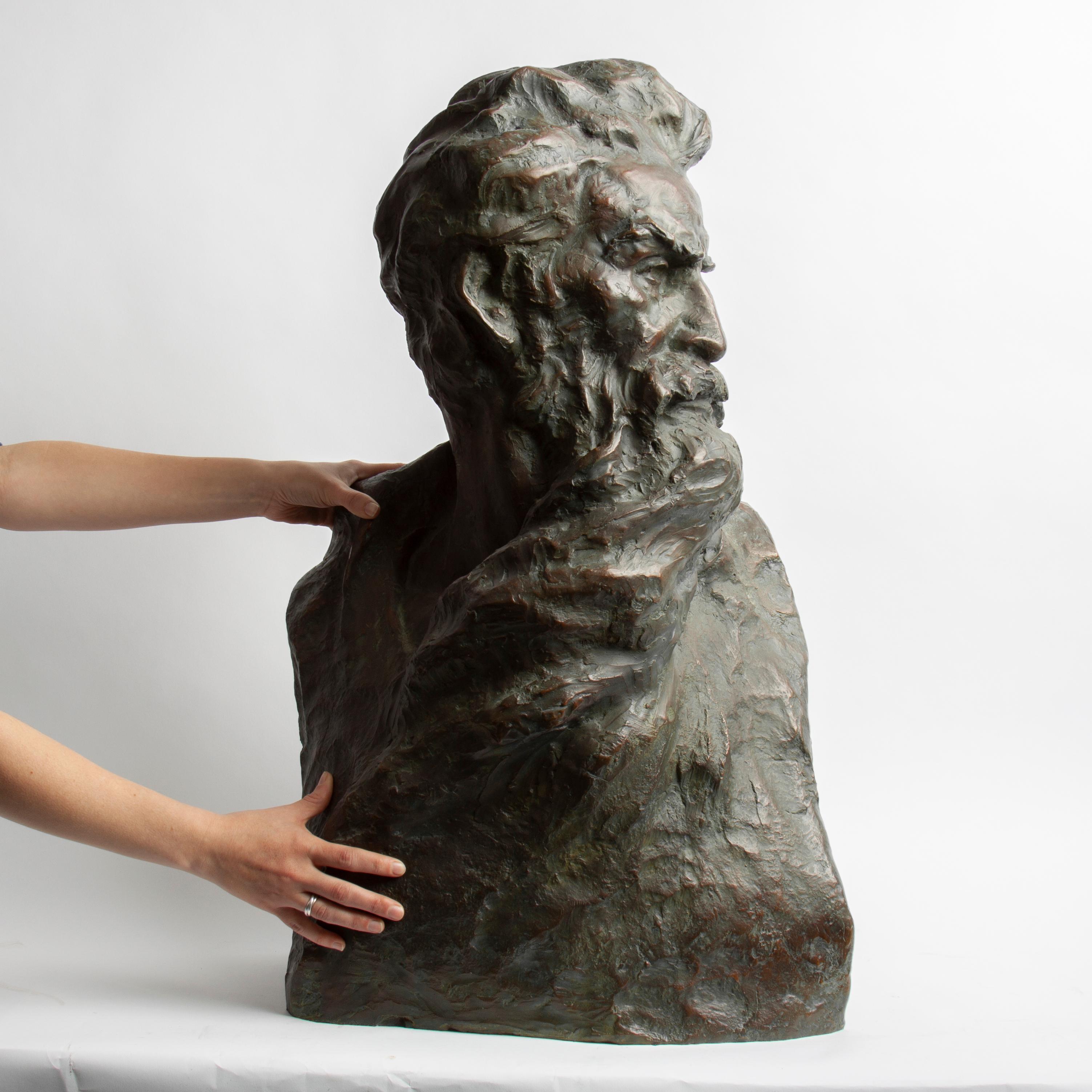 Appraisal: ROBERT MERRELL GAGE LARGE BRONZE BUST JOHN BROWN Robert Merrell