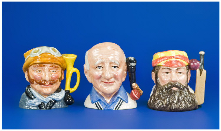 Appraisal: Three Royal Doulton Character Jugs D Veteran Motorist D Johnners