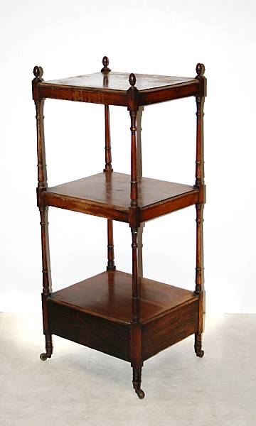 Appraisal: A George IV rosewood three tier whatnot first quarter th