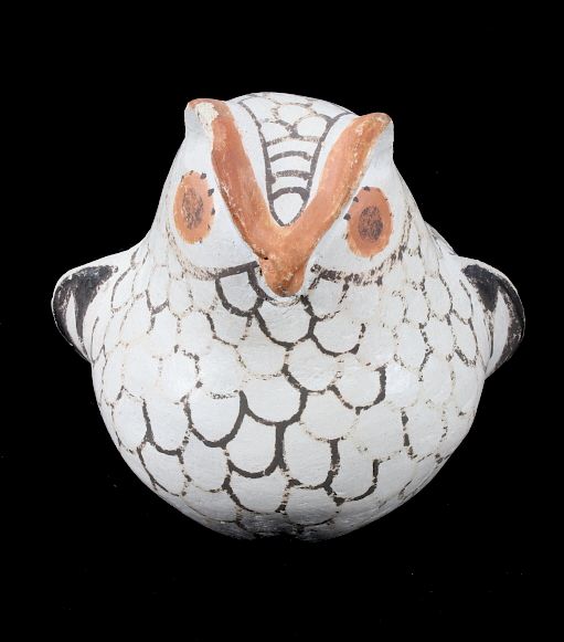 Appraisal: Acoma Polychrome Pottery Owl Figure Effigy c The lot features