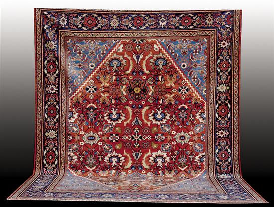 Appraisal: Persian Heriz carpet circa s ' x ' Lacking of