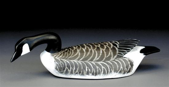 Appraisal: Tom Boozer Cananda goose decoy South CarolinaAtlantic white cedar carved