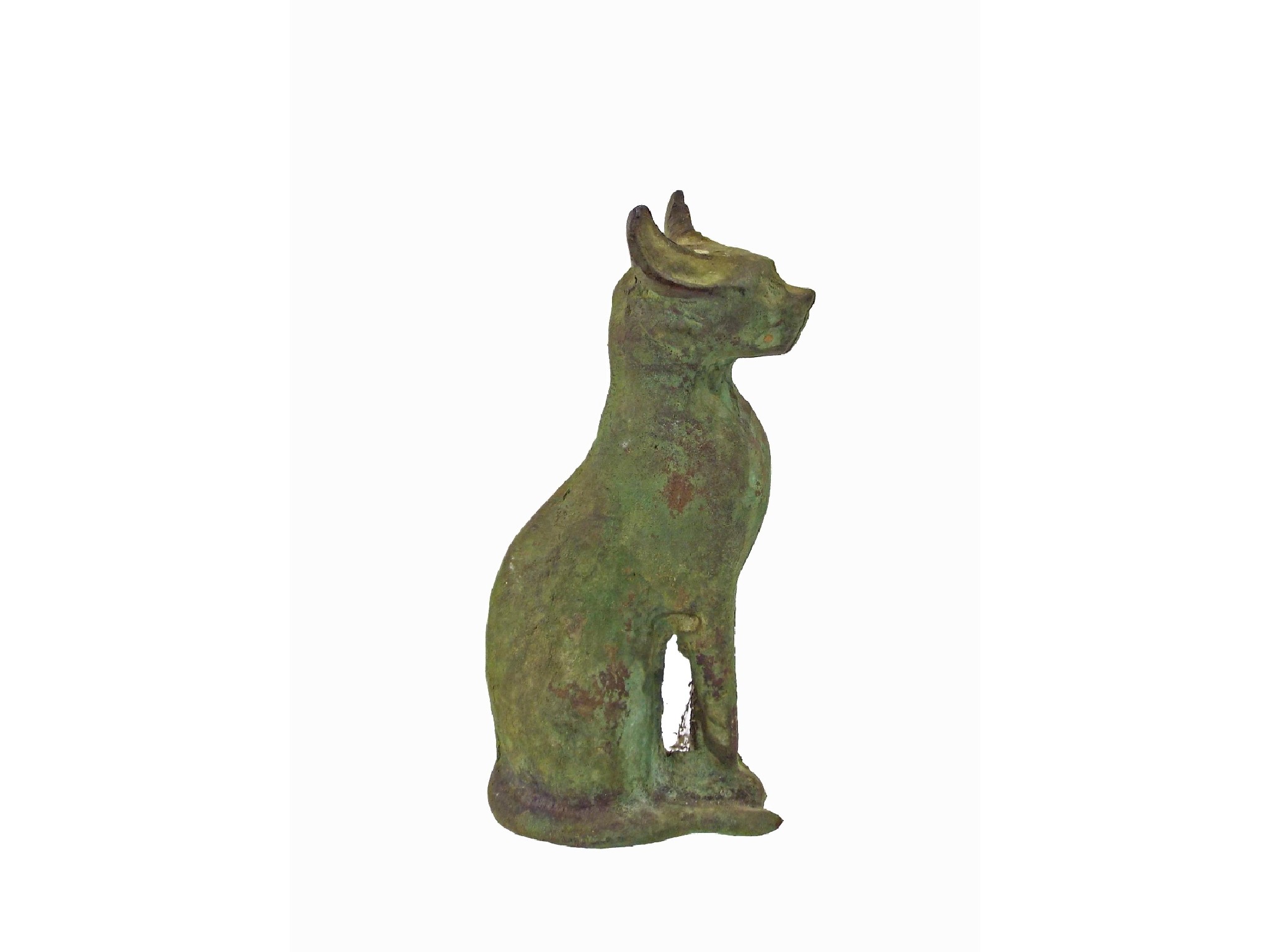 Appraisal: Archaic bronze study of a seated cat high