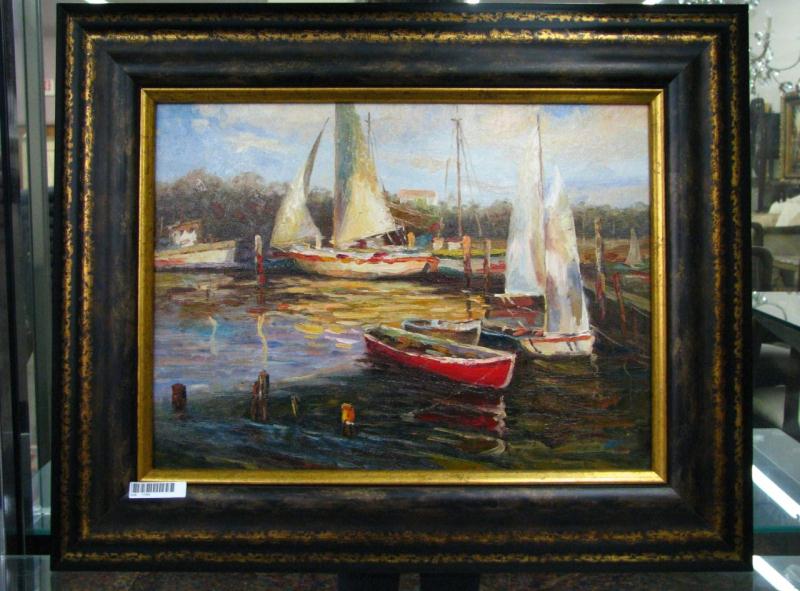 Appraisal: Pair of Framed x Decorator Oil on Canvas Paintings Nautical