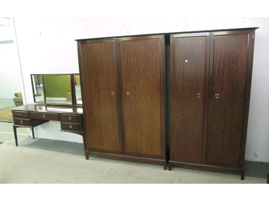 Appraisal: Five piece Stag bedroom suite comprising two chests two wardrobes