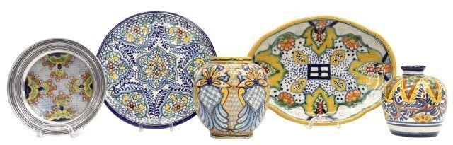 Appraisal: lot of Mexican Talavera polychrome glazed pottery tableware including round