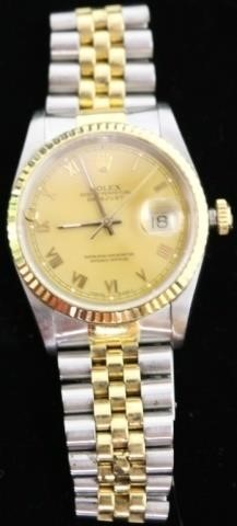 Appraisal: KT GOLD AND STAINLESS STEEL ROLEX OYSTERPERPETUAL DATE JUST MAN'S