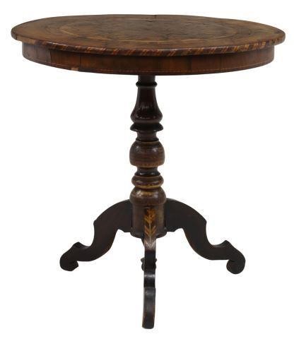 Appraisal: Continental parquetry table th c circular top inlaid with a