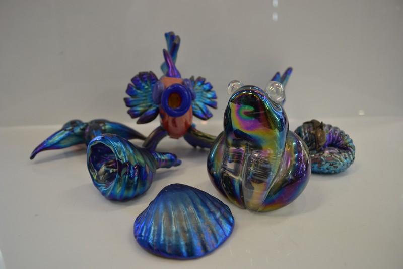 Appraisal: A GROUP OF LUSTRE GLASS INCL FROG STARFISH ETC ONE