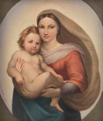 Appraisal: A KPM Porcelain Plaque of The Sistine Madonna Signed A