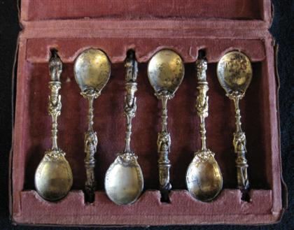 Appraisal: Set of twelve Continental silver apostle spoons Each hallmarked with