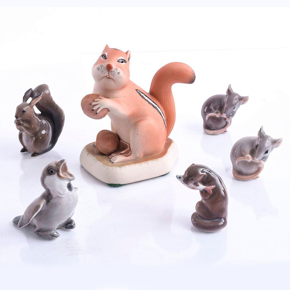 Appraisal: PORCELAIN ANIMAL FIGURES Royal Copenhagen Carren other All stamped on