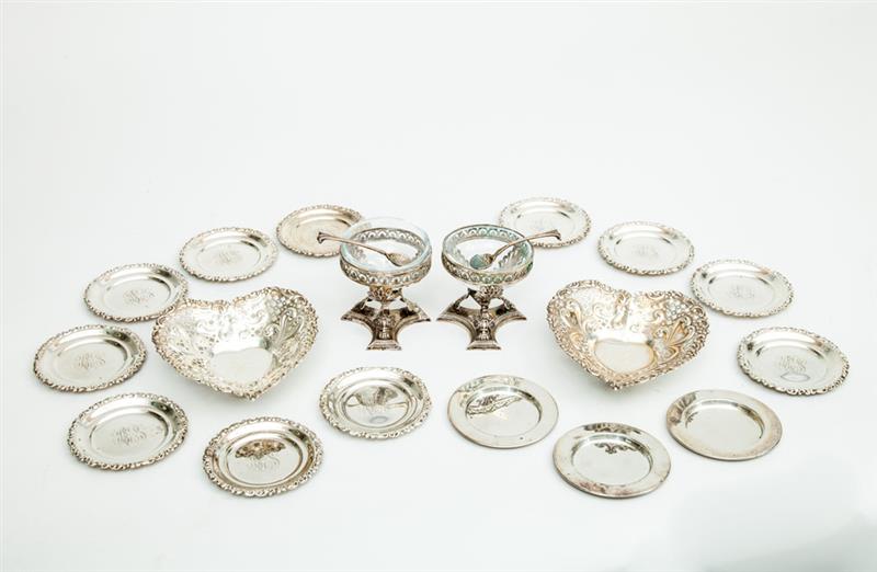 Appraisal: Group of Eighteen Small Silver Articles Comprising a pair of