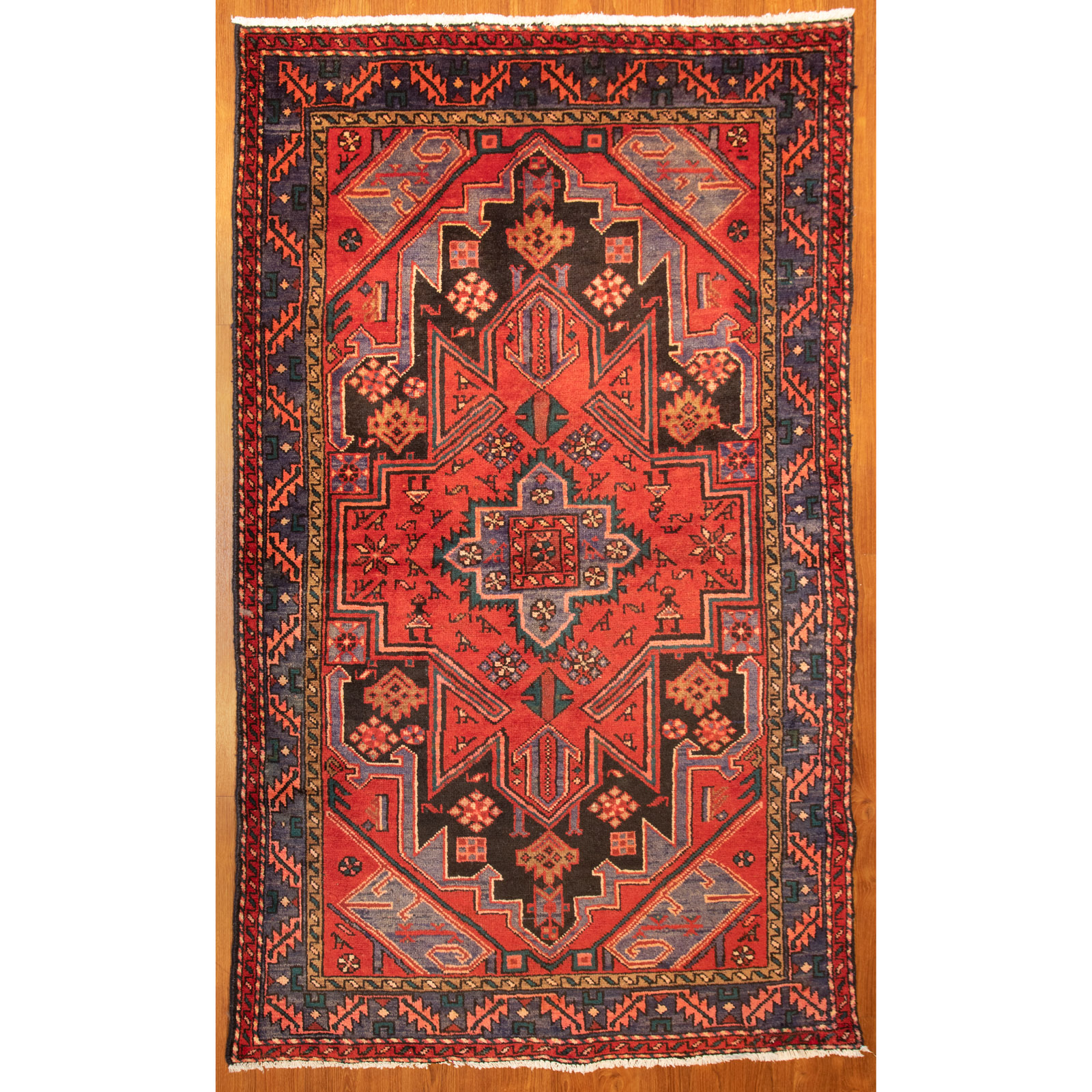 Appraisal: HAMADAN RUG PERSIA X Fourth quarter- th century hand-knotted wool