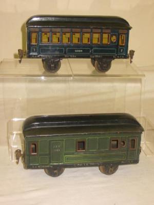 Appraisal: Two Marklin pre-war four wheel carriages in lined black and