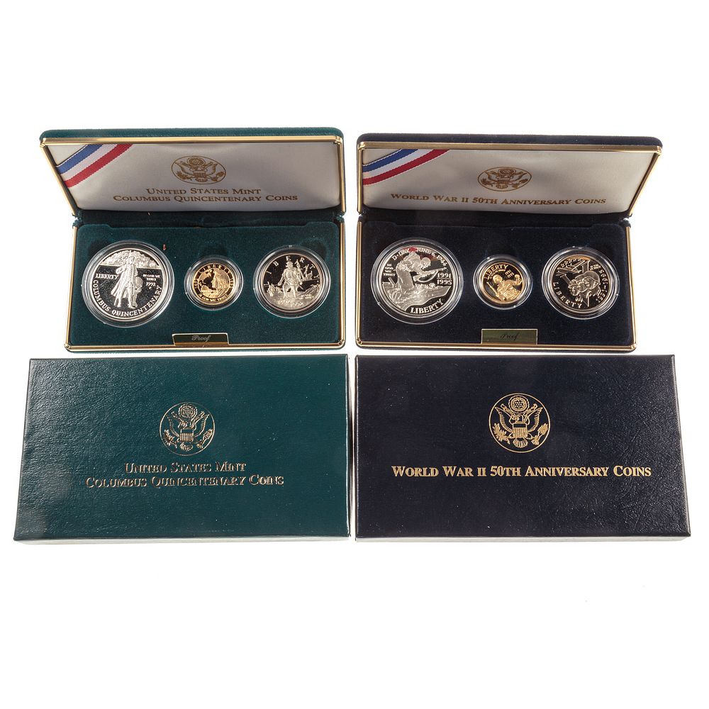 Appraisal: WWII Columbus Coin Sets with Gold - WWII th Anniversary