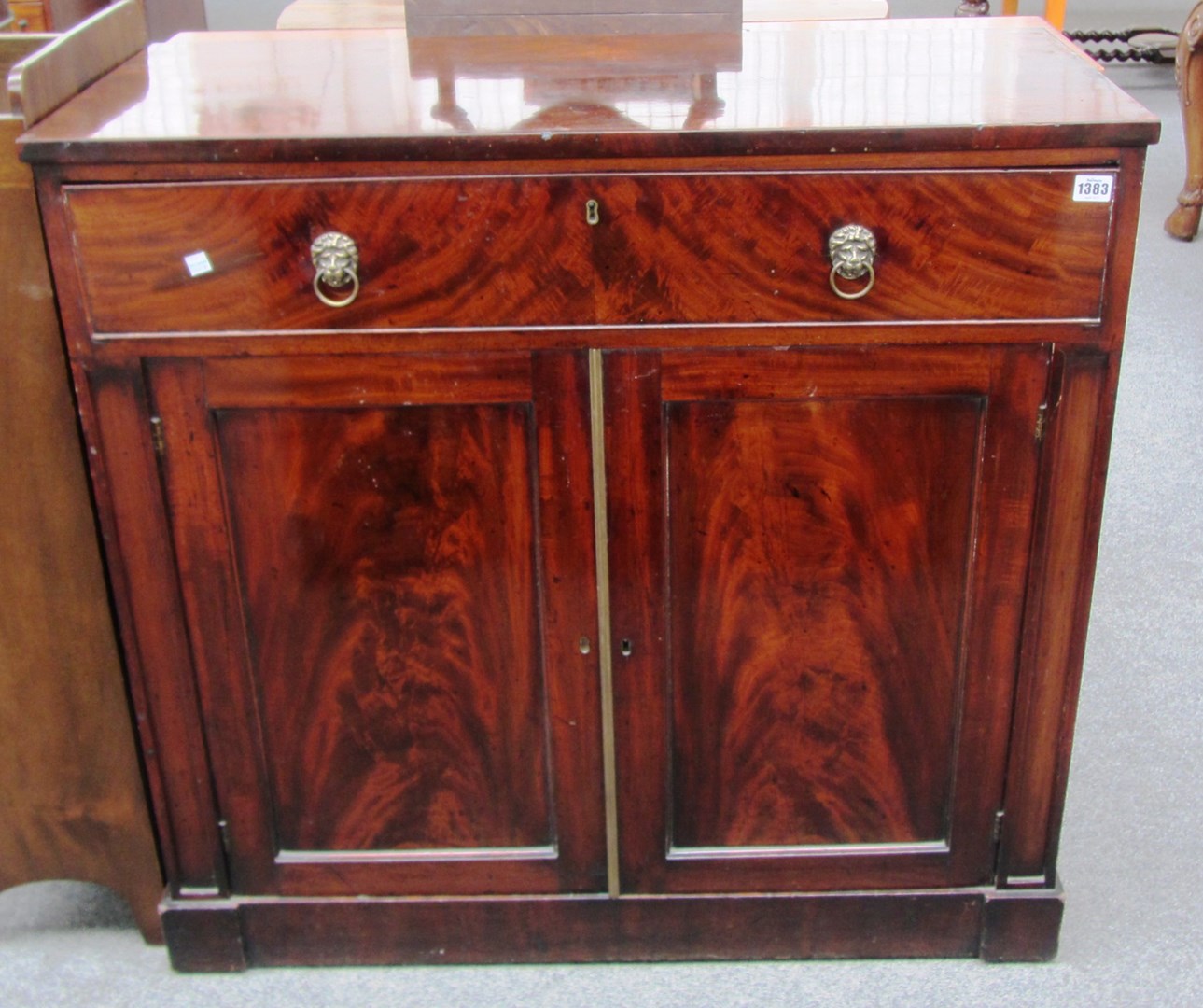 Appraisal: A Regency mahogany small chiffonier with single frieze drawer above