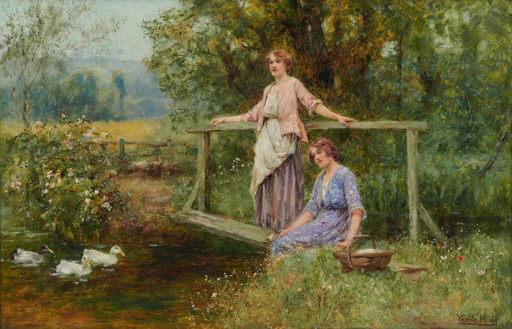 Appraisal: HENRY JOHN YEEND KING English - Feeding The Ducks oil