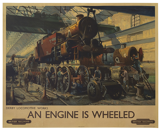 Appraisal: TERENCE CUNEO - AN ENGINE IS WHEELED Circa x inches