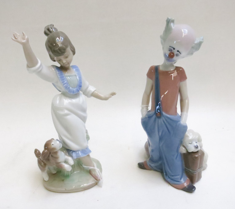 Appraisal: TWO LLADRO PORCELAIN FIGURINES by sculptor Juan Huerta Destination Big