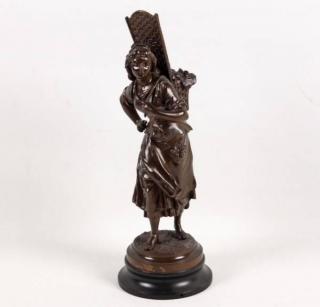 Appraisal: BRUCROY TH C BRONZE SCULPTURE OF YOUNG GIRL TH C