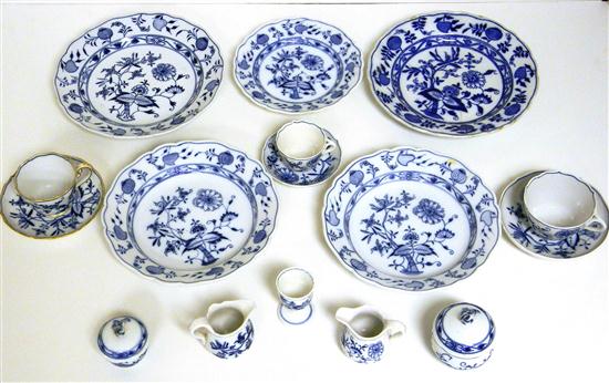 Appraisal: Assorted Meissen ''Blue Onion'' dishware including two sugars one covered