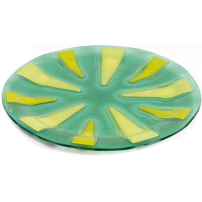 Appraisal: Michael and Frances Higgins platter green with light green fused