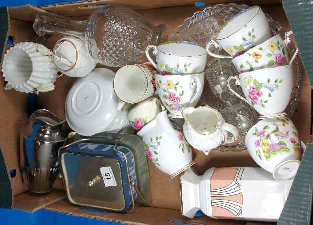 Appraisal: Tray comprising Crystal Decanter pieces of Jubilee Glasswaren commemoratives Teacups