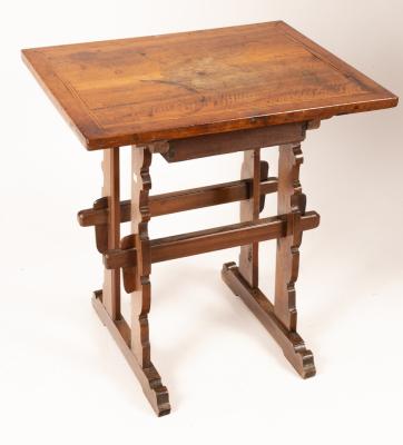 Appraisal: A Swiss walnut side table part th Century the oblong